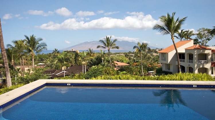 From the pool you can see neighboring islands