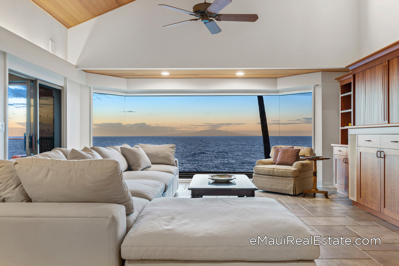 Example of a Wailea Point unit remodeled in 2020 with all new bay windows