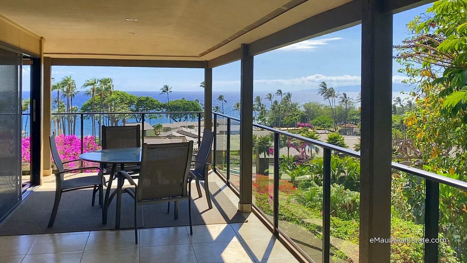 Large wrap-around lanai spaces are one of the great features of the condos at Wailea Elua Village
